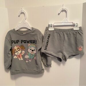 H&M Nickelodeon Paw Patrol Pup Power Sweatshirt & Shorts Size 9-12 Months